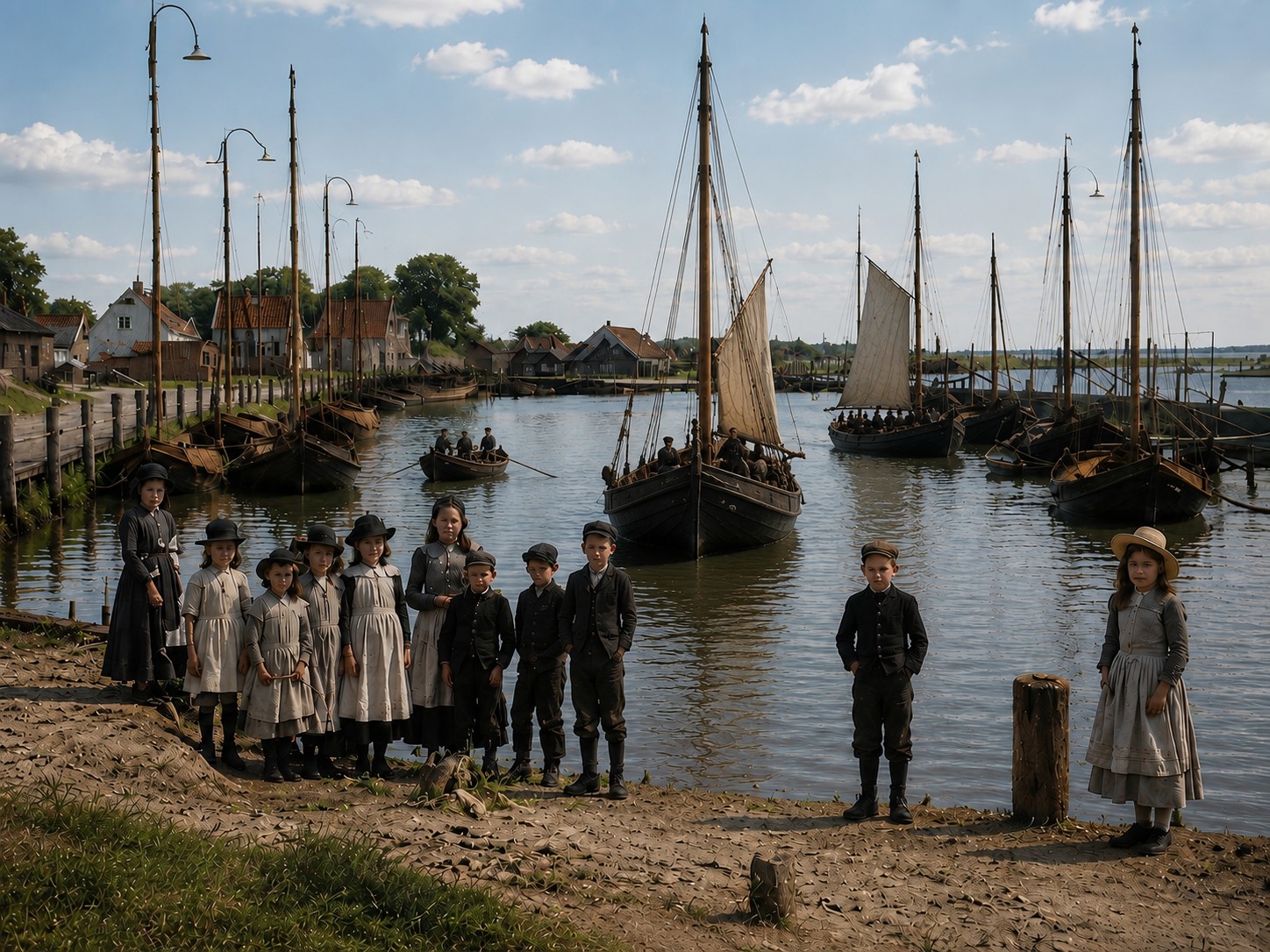 Zicht op de haven rond 1900